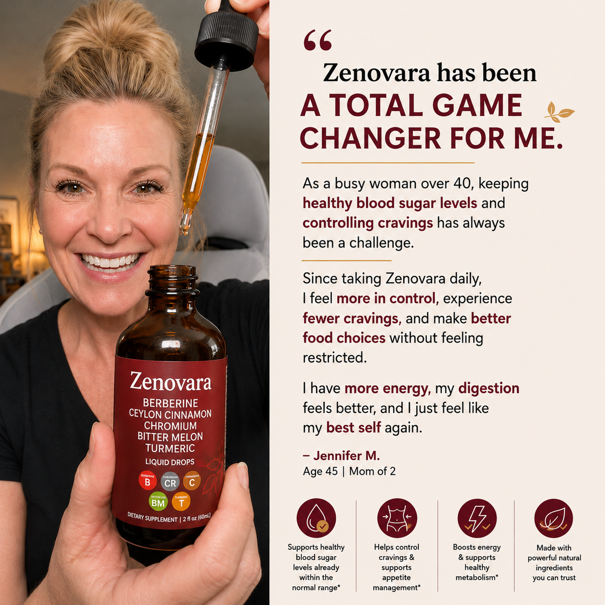 ZENOVARA™ CRAVING CONTROL  BERBERINE + CEYLON CINNAMON LIQUID DROPS