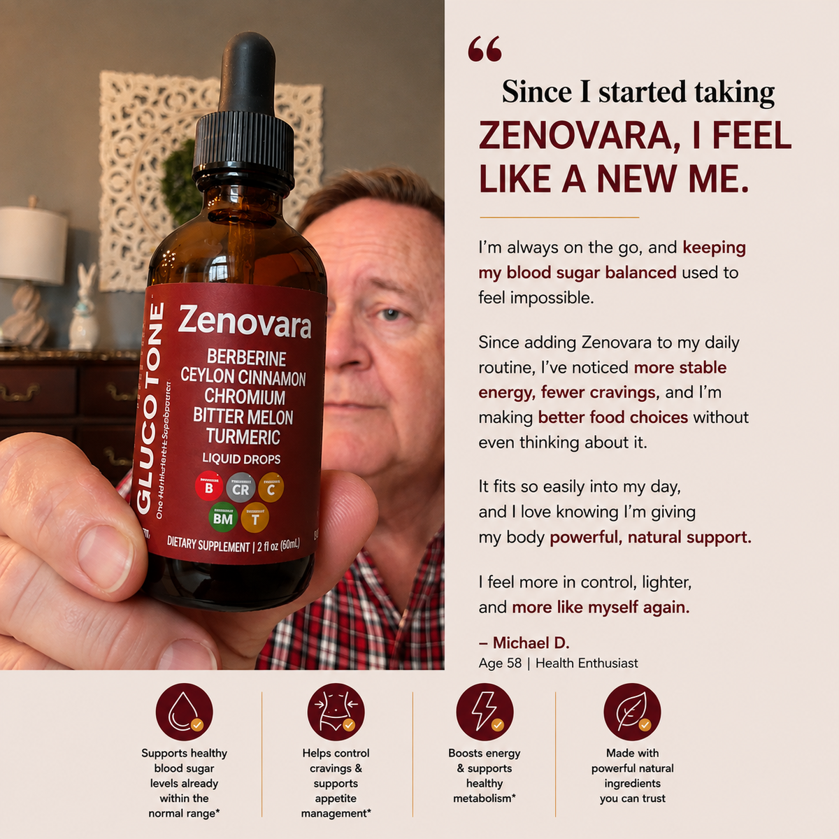 ZENOVARA™ CRAVING CONTROL  BERBERINE + CEYLON CINNAMON LIQUID DROPS