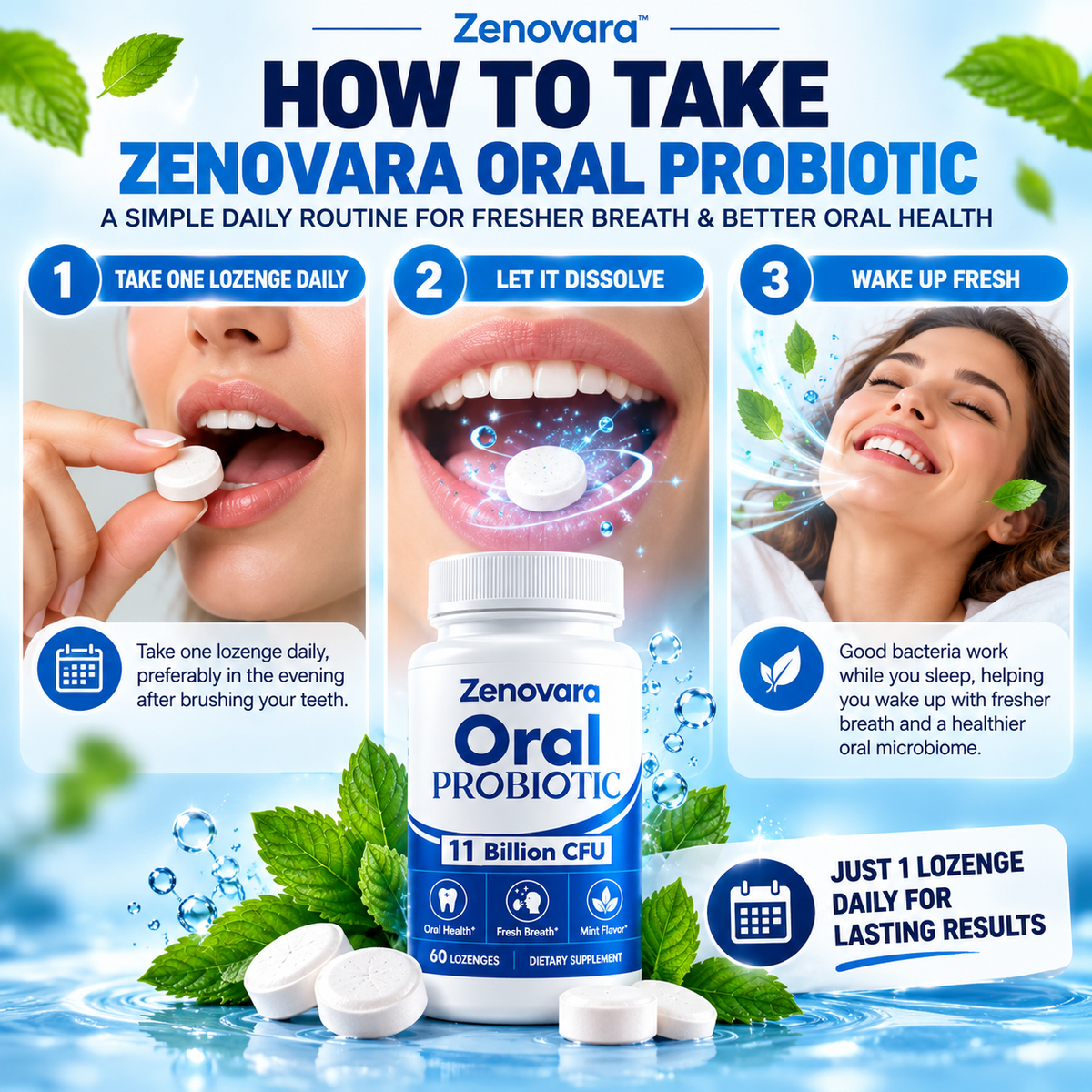 ZENOVARA™ ORAL PROBIOTIC LOZENGES | 11 BILLION CFU