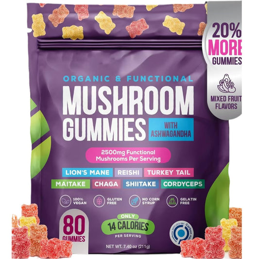 ZENOVARA™ MUSHROOM GUMMIES WITH ASHWAGANDHA